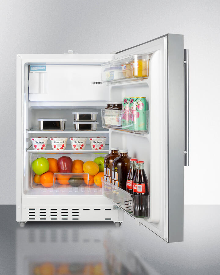 Summit ALRF48CSSHV 20" Wide Built-In Refrigerator-Freezer, Ada Compliant