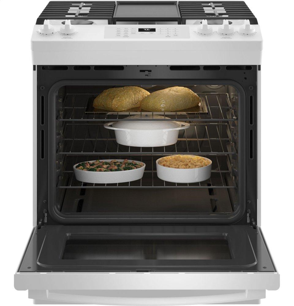 Ge Appliances JGS760DPWW Ge® 30" Slide-In Front-Control Convection Gas Range With No Preheat Air Fry