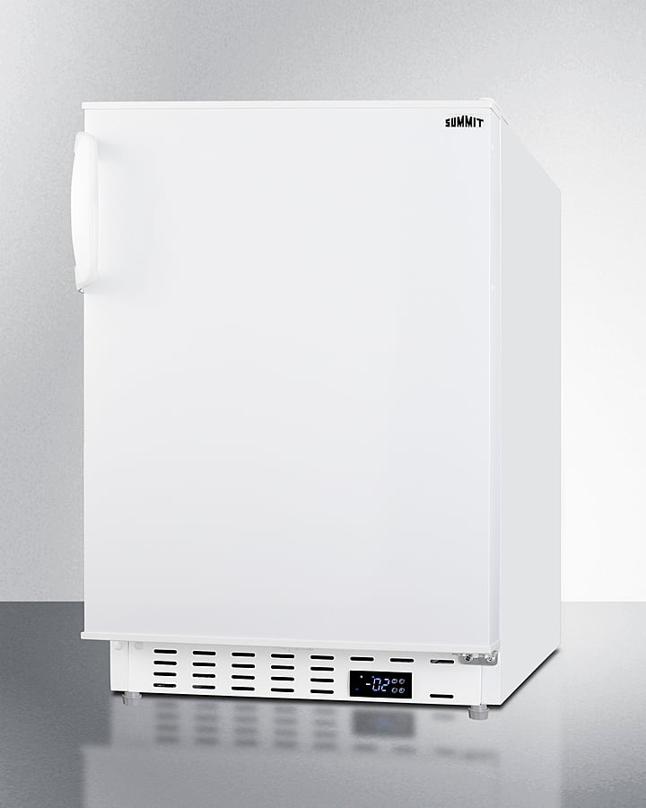 Summit ALFZ36 Built-In Undercounter Ada Compliant Residential All-Freezer In White With Door Storage And Manual Defrost Operation