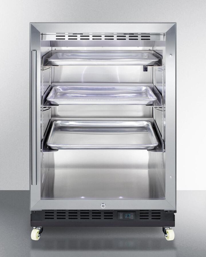 Summit SCR610BLRI 24" Wide Built-In Mini Reach-In Beverage Center With Dolly
