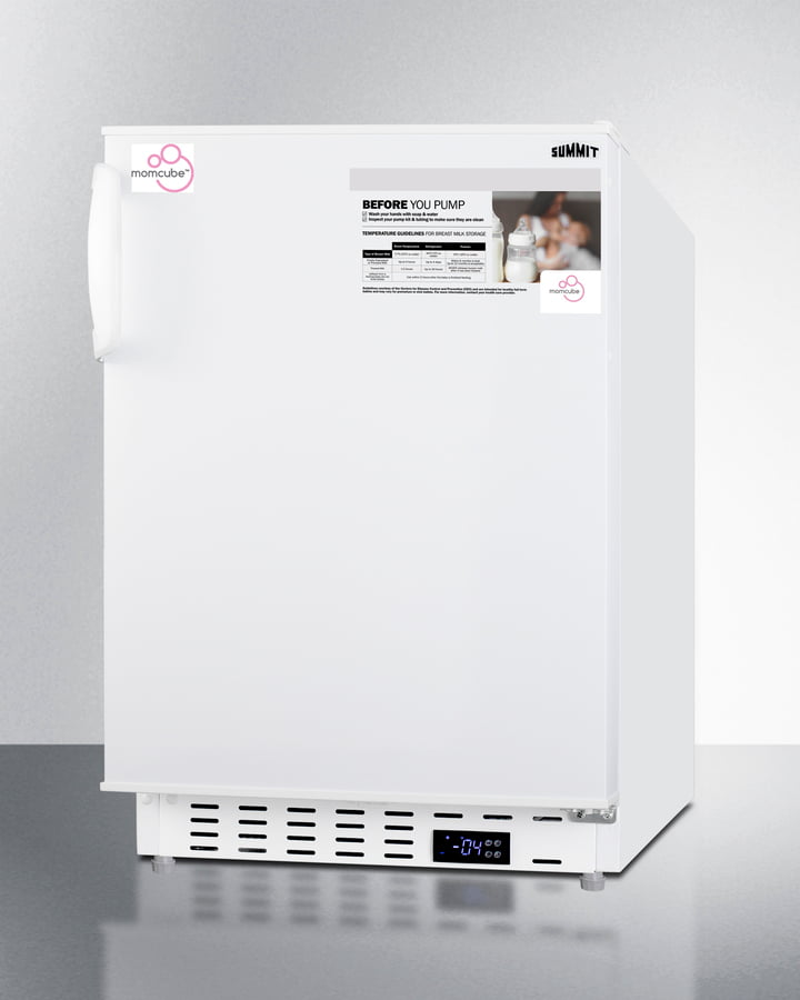 Summit ALFZ36MC Built-In Undercounter Momcube Residential All-Freezer In White With Door Storage And Manual Defrost Operation, Ada Compliant