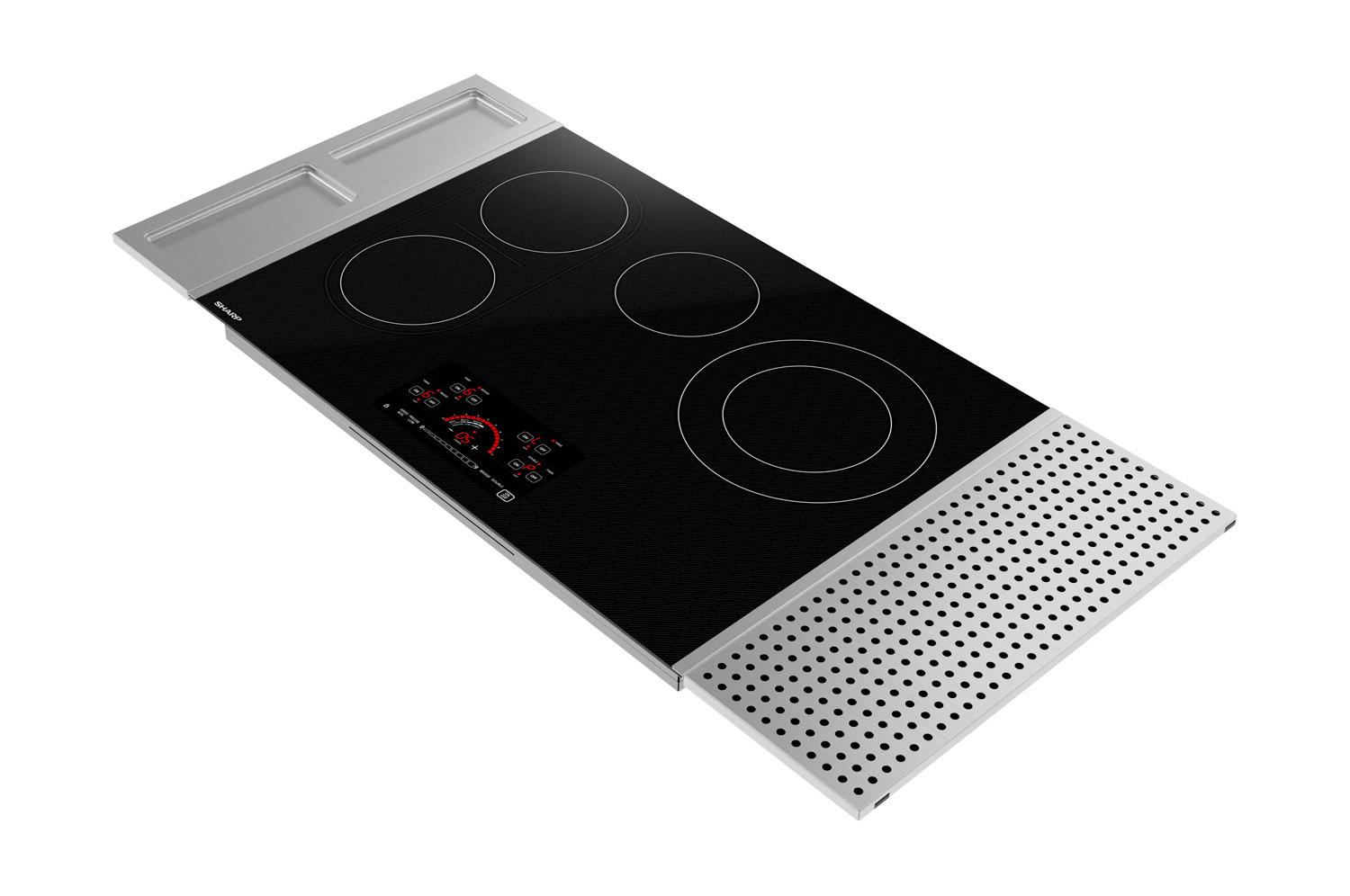 Sharp SCR3042FB 30 In. Drop-In Radiant Cooktop With Side Accessories