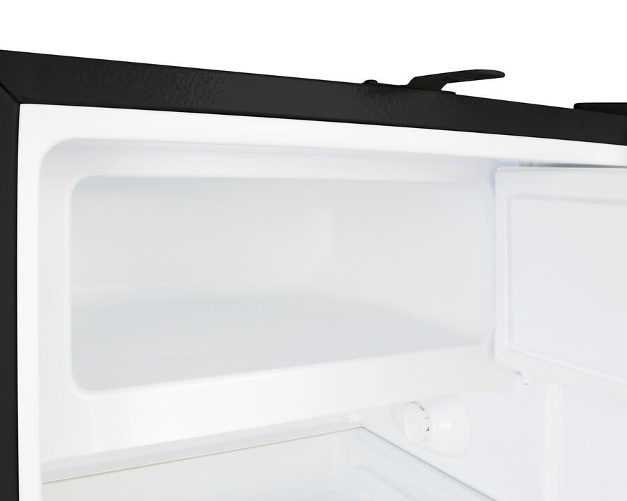 Summit ADA302BRFZ Built-In Undercounter, Ada Compliant Refrigerator-Freezer In Black, Designed For General Purpose Storage, Manual Defrost With Glass Shelves, Front Lock, And Door Storage