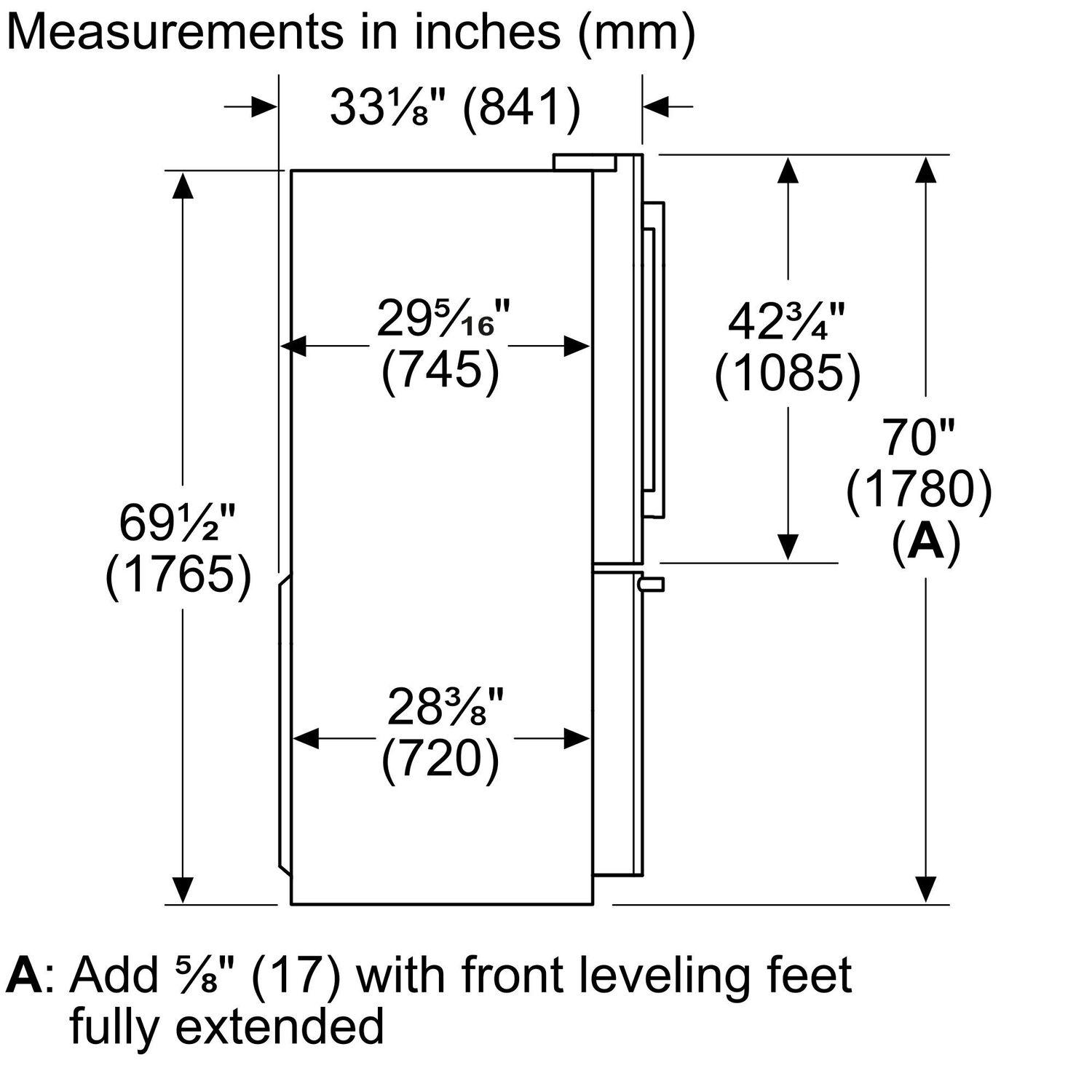 Bosch B36FD50SNB 500 Series French Door Bottom Mount Refrigerator 36'' Easy Clean Stainless Steel B36Fd50Snb