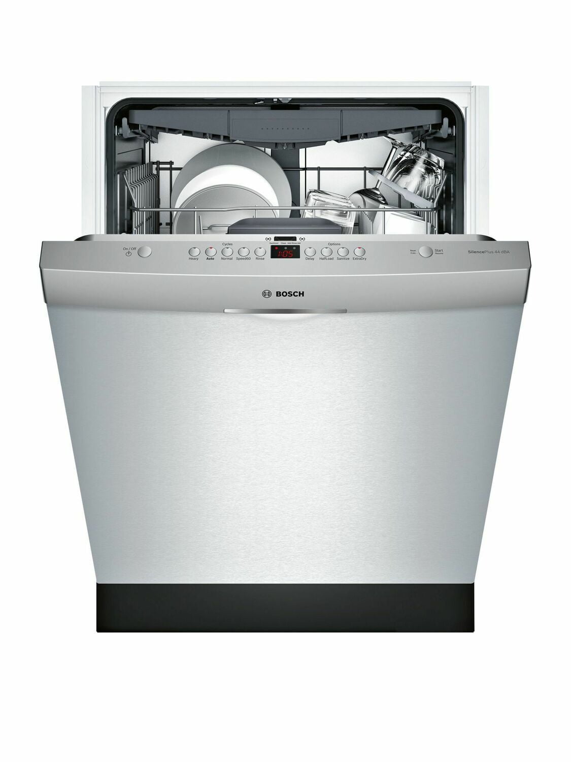 Bosch SHSM63W55N 300 Scoop Hndl, 5/4 Cycles, 44 Dba, 3Rd Rck, Infolight - Ss