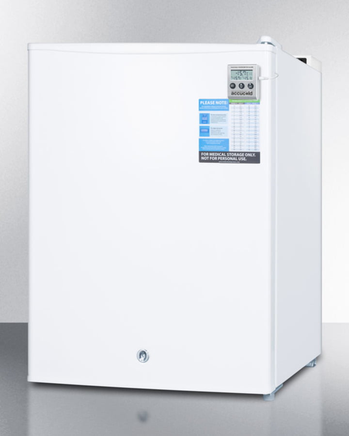 Summit FS30LVAC Countertop Vaccine Storage All-Freezer With Digital Thermostat, Temperature Alarm, Hospital Grade Cord, Self-Closing Door, And Front Lock