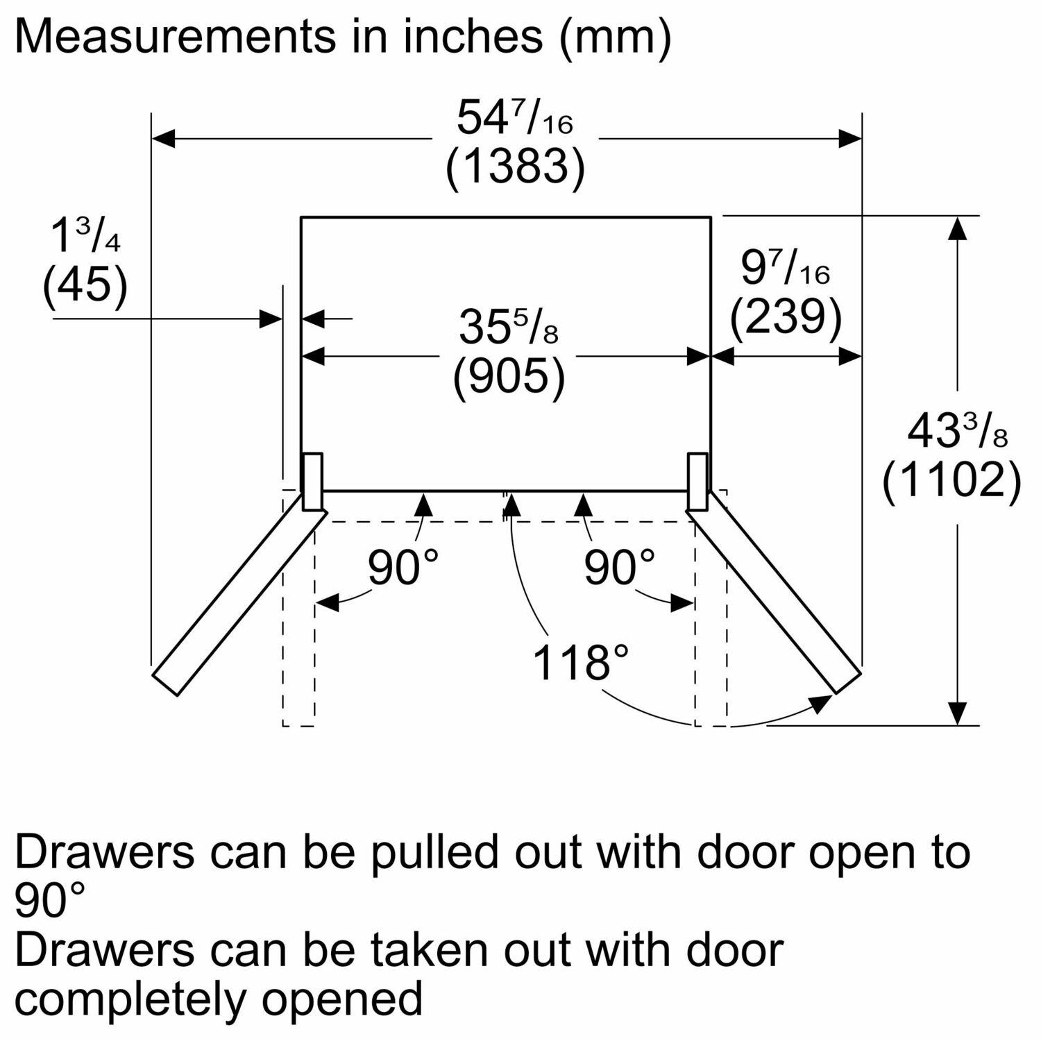 Bosch B36CT81ENS 800 Series French Door Bottom Mount Refrigerator 36" Easy Clean Stainless Steel