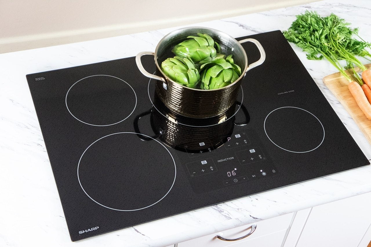 Sharp SDH3042DB 30 In. Width Induction Cooktop, European Black Mirror Finish Made With Premium Schott® Glass