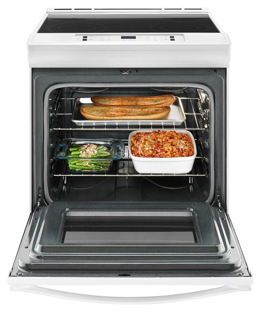Whirlpool WEE510S0FW 4.8 Cu. Ft. Guided Electric Front Control Range With The Easy-Wipe Ceramic Glass Cooktop