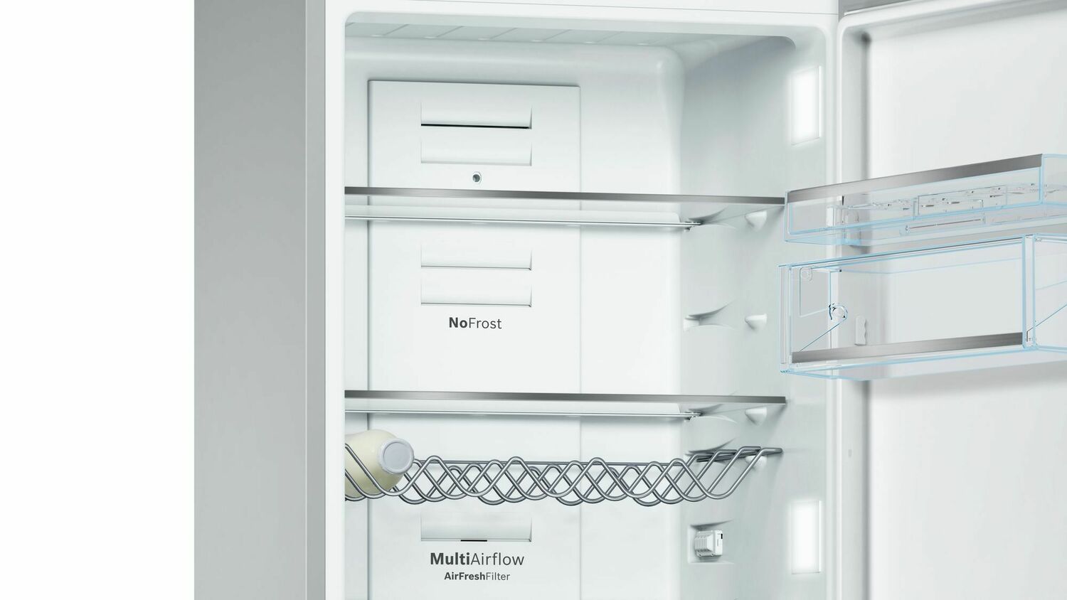 Bosch B10CB80NVW 800 Series, Free-Standing Fridge-Freezer-White Glass Door