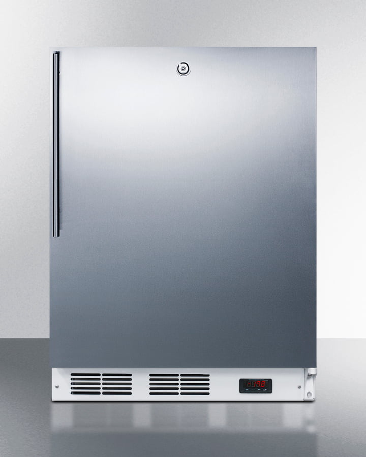 Summit VT65MLBISSHVADA Ada Compliant Built-In Medical All-Freezer Capable Of -25 C Operation, With Lock, Stainless Steel Door, Thin Handle, And White Cabinet