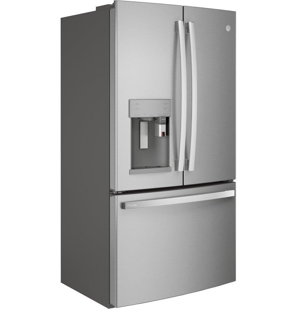 Ge Appliances PYE22PYNFS Ge Profile™ Series Energy Star® 22.1 Cu. Ft. Smart Counter-Depth Fingerprint Resistant French-Door Refrigerator With Keurig® K-Cup® Brewing System