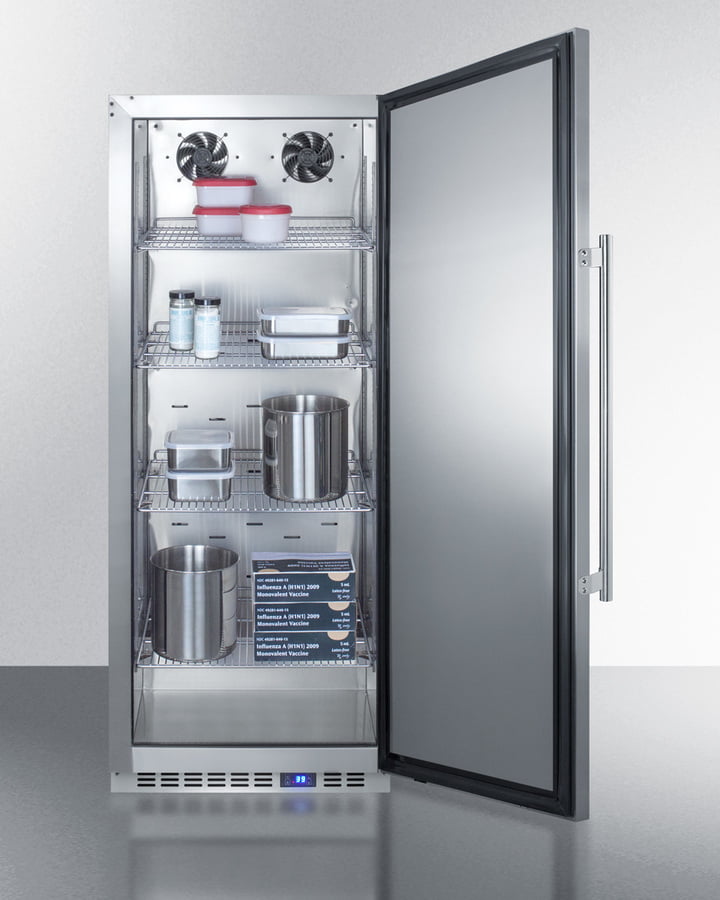 Summit FFAR121SS 10.1 Cu.Ft. Commercial All-Refrigerator With Stainless Steel Interior And Exterior, Digital Thermostat, Lock, And Automatic Defrost Operation