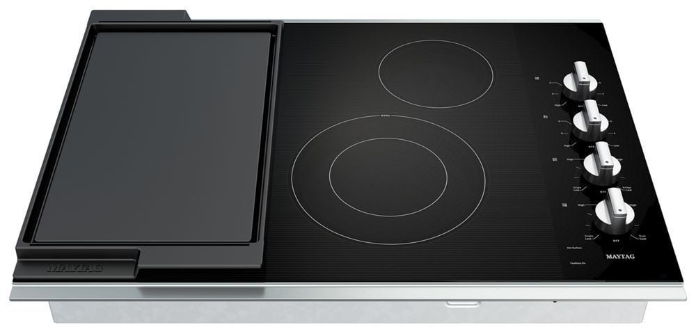Maytag MEC8830HS 30-Inch Electric Cooktop With Reversible Grill And Griddle