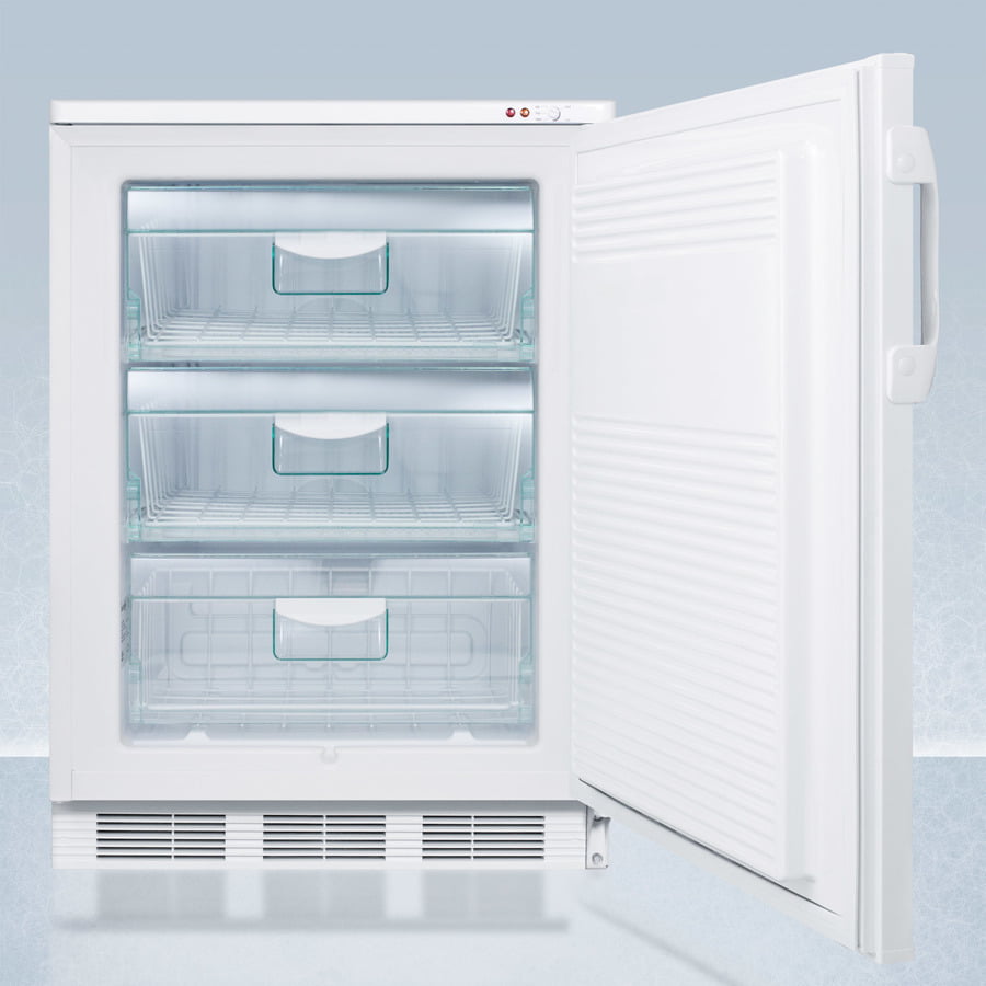 Summit VT65MLPLUS2 24" Wide All-Freezer For Freestanding Use, Manual Defrost With A Nist Calibrated Thermometer, Lock, And -25 C Capability