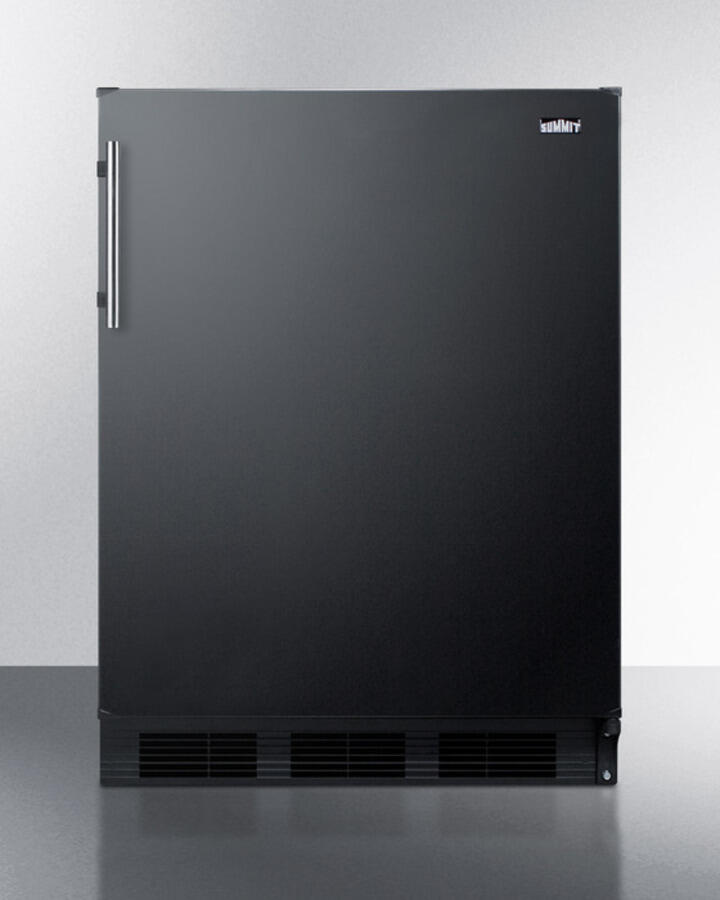 Summit FF63BBI Built-In Undercounter All-Refrigerator For Residential Use, Auto Defrost With Black Exterior