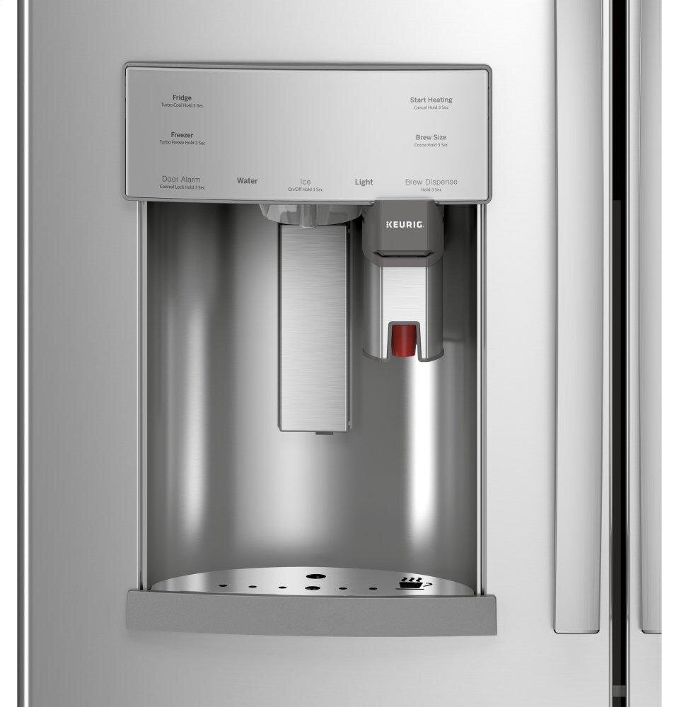 Ge Appliances PYE22PYNFS Ge Profile™ Series Energy Star® 22.1 Cu. Ft. Smart Counter-Depth Fingerprint Resistant French-Door Refrigerator With Keurig® K-Cup® Brewing System
