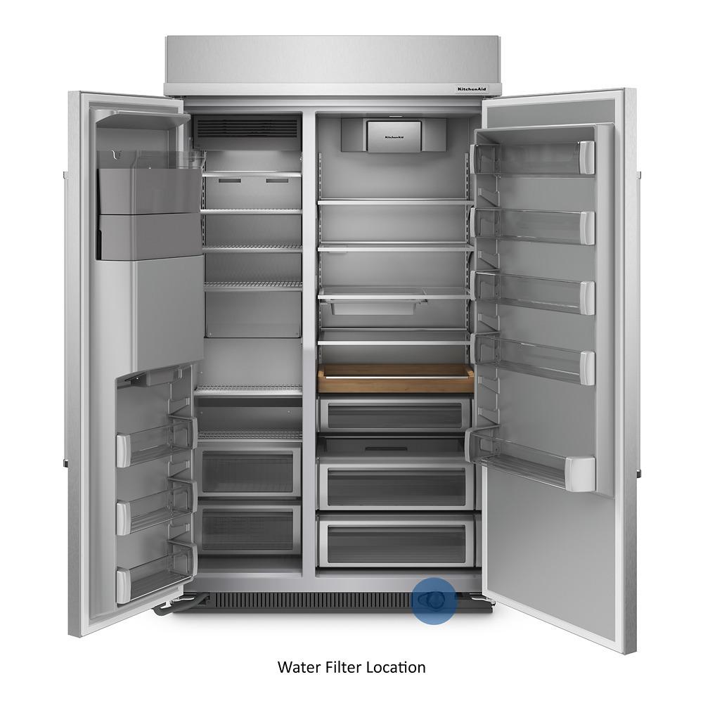 Kitchenaid KBSD708MPS 29.4 Cu. Ft. 48" Built-In Side-By-Side Refrigerator With Ice And Water Dispenser