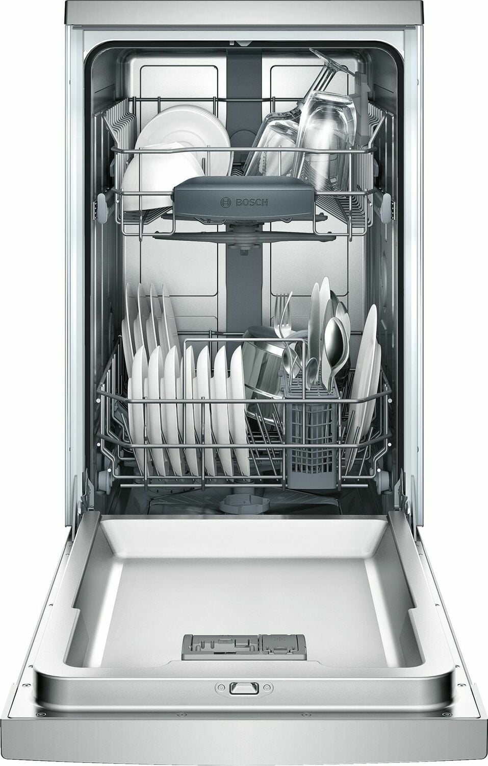 Bosch SPE53U55UC Ada 18" 300 Series Recessed Hndl, 4/4 Cycles, 46 Dba, Rckmatic, 9 Pl Stgs - Ss