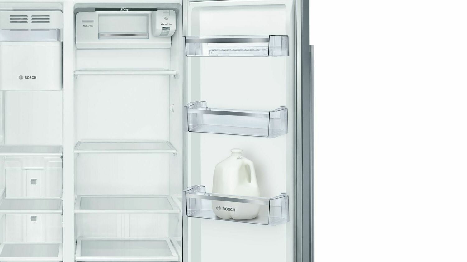 Bosch B20CS30SNS 300 Series Freestanding Counter-Depth Side-By-Side Refrigerator 36'' Easy Clean Stainless Steel B20Cs30Sns