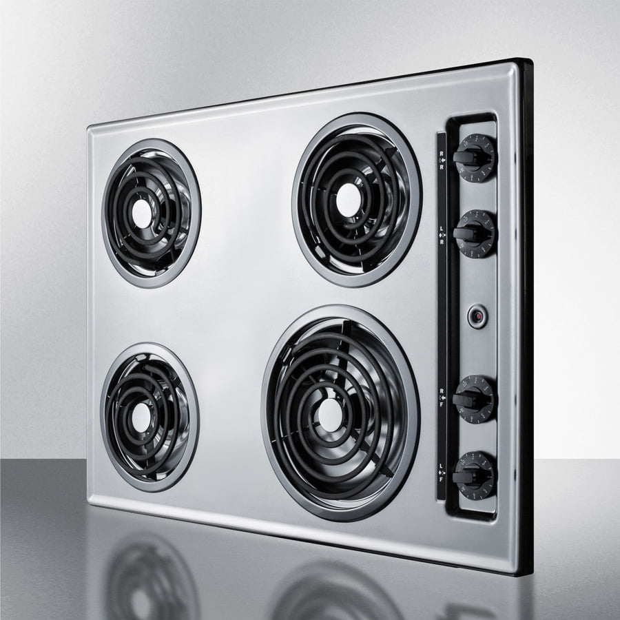 Summit ZEL05 30" Wide 230V 4-Burner Coil Cooktop
