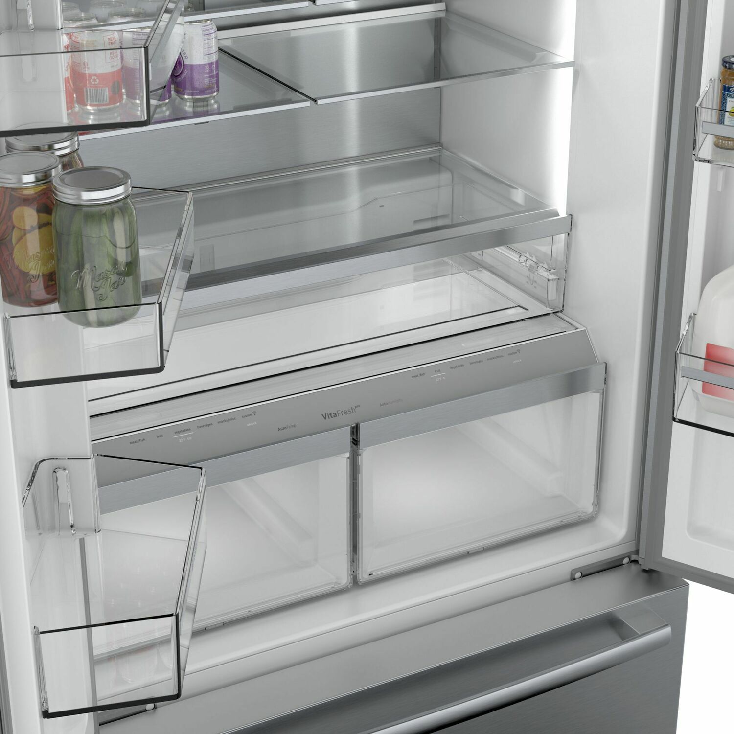 Bosch B36CT80SNS 800 Series French Door Bottom Mount Refrigerator 36'' Easy Clean Stainless Steel B36Ct80Sns