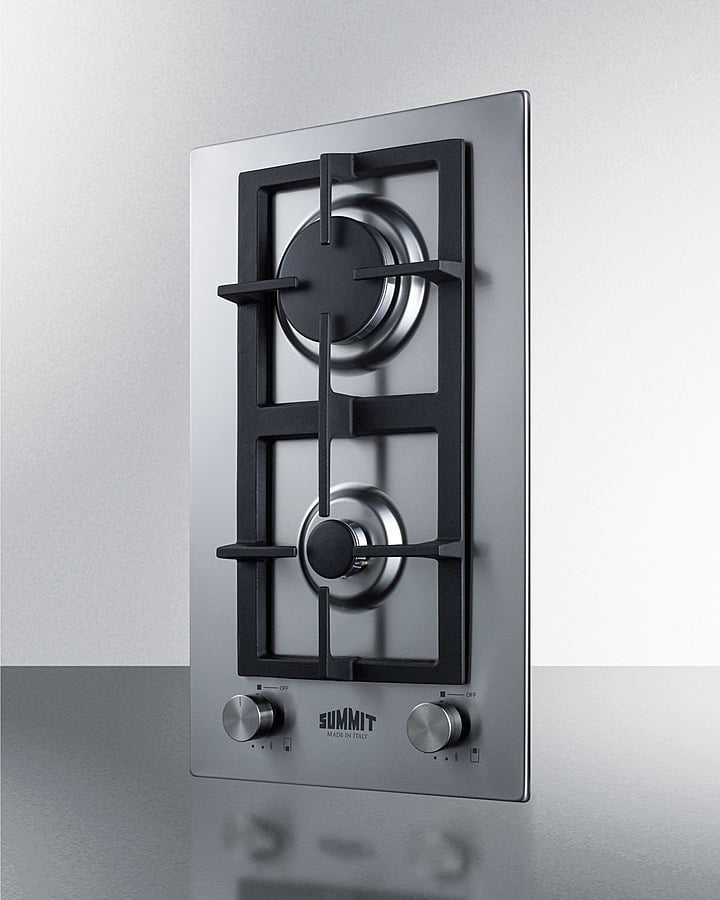 Summit GCJ2SS 12" Wide 2-Burner Gas Cooktop In Stainless Steel