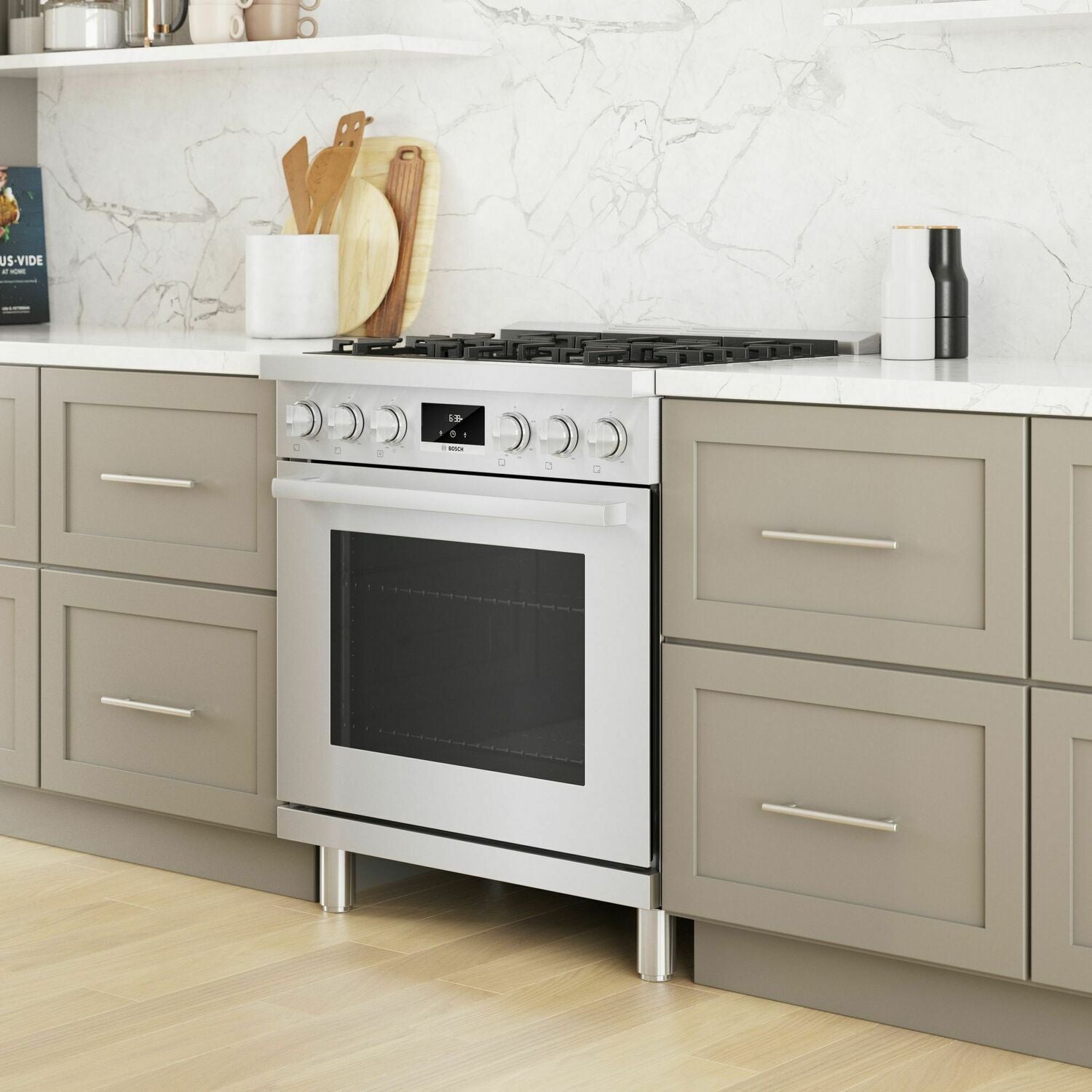 Bosch HGS8055UC 800 Series Gas Freestanding Range 30'' Stainless Steel Hgs8055Uc