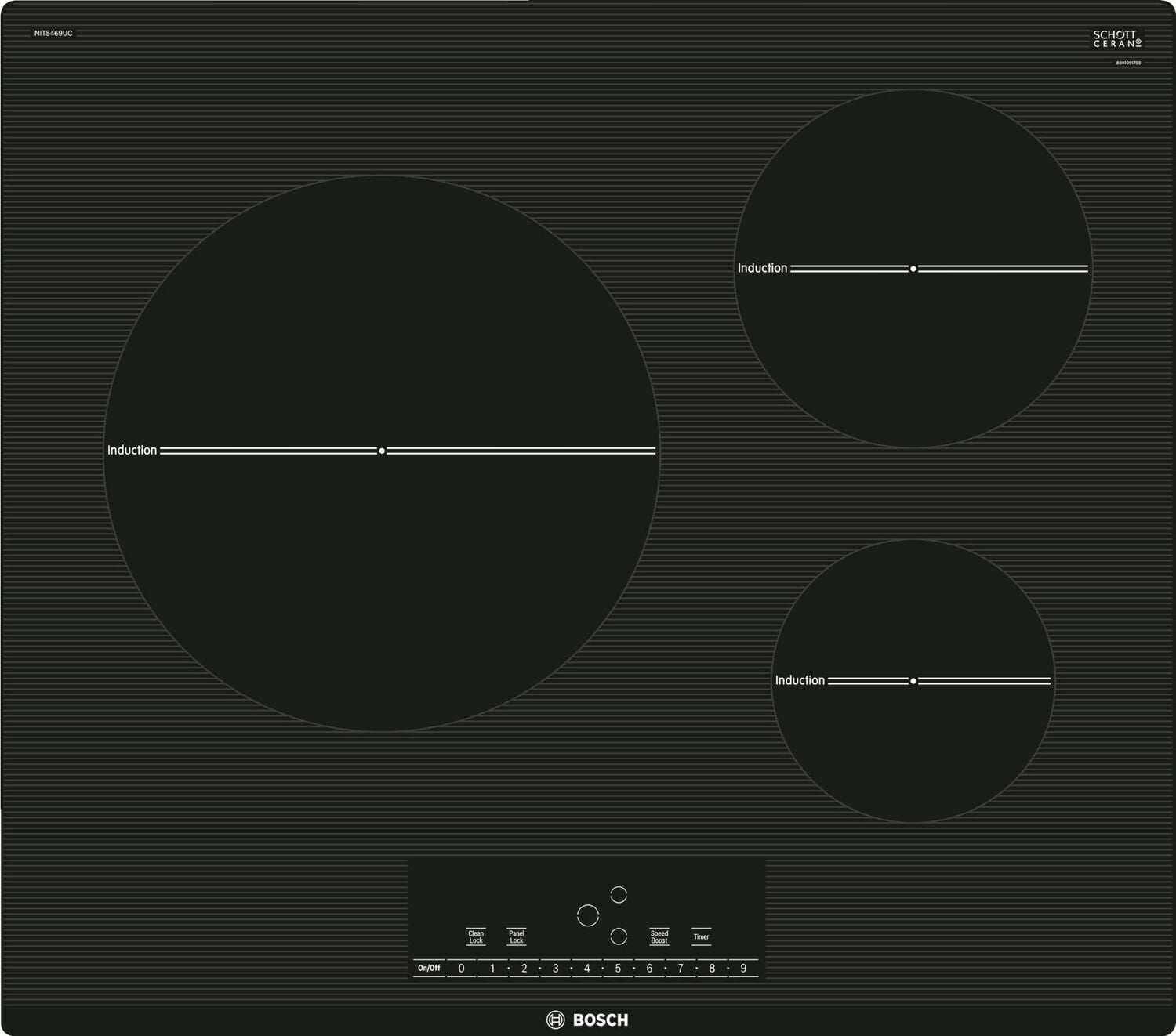 Bosch NIT5469UC 500 Series Induction Cooktop 24'' Black Nit5469Uc