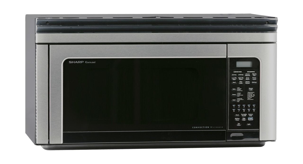 Sharp R1881LSY 1.1 Cu. Ft. 850W Sharp Stainless Steel Convection Over-The-Range Microwave Oven