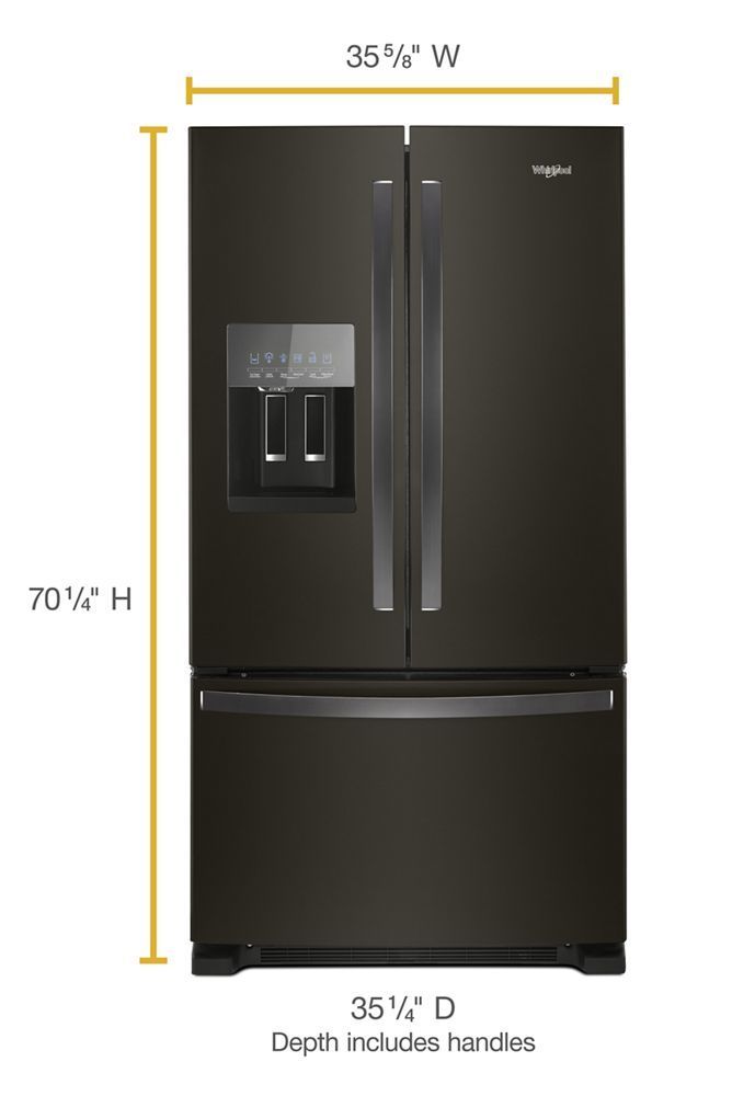 Whirlpool WRF555SDHV 36-Inch Wide French Door Refrigerator In Fingerprint-Resistant Black Stainless Steel - 25 Cu. Ft.