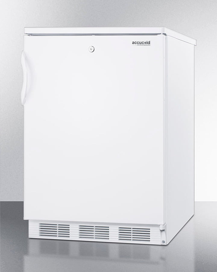 Summit FF7LW Commercially Listed Freestanding All-Refrigerator For General Purpose Use, With Front Lock, Automatic Defrost Operation And White Exterior