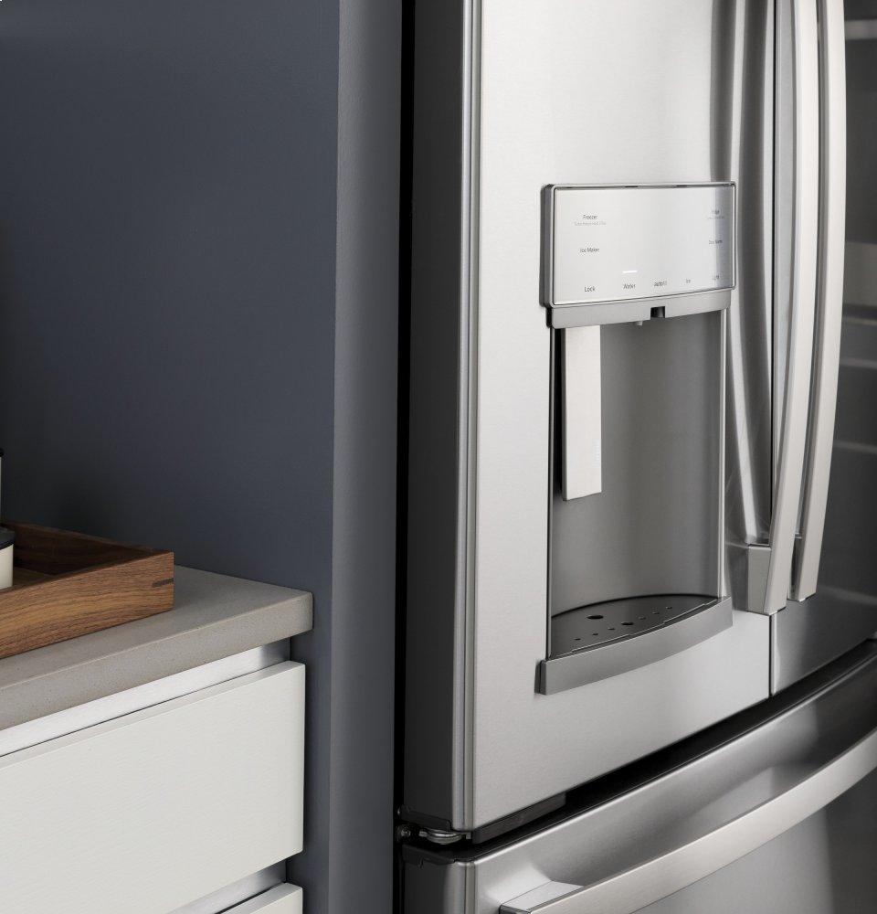 Ge Appliances PYE22KYNFS Ge Profile™ Series Energy Star® 22.1 Cu. Ft. Counter-Depth Fingerprint Resistant French-Door Refrigerator With Hands-Free Autofill