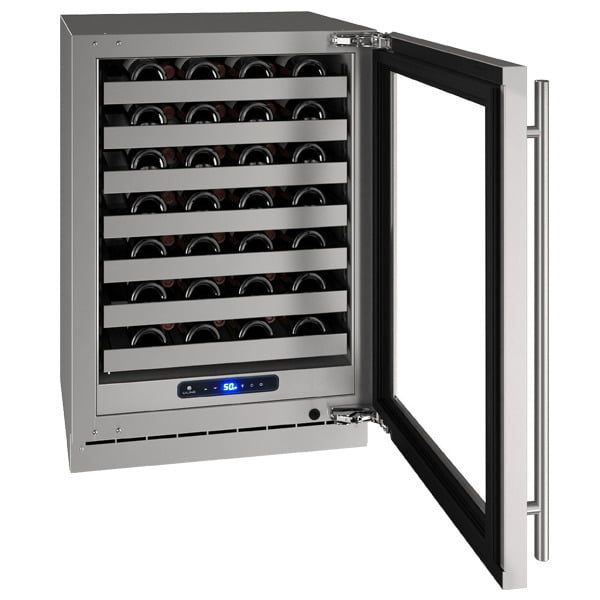 U-Line UHWC524SG51A Hwc524 24" Wine Refrigerator With Stainless Frame Finish And Left-Hand Hinge Door Swing (115 V/60 Hz Volts /60 Hz Hz)