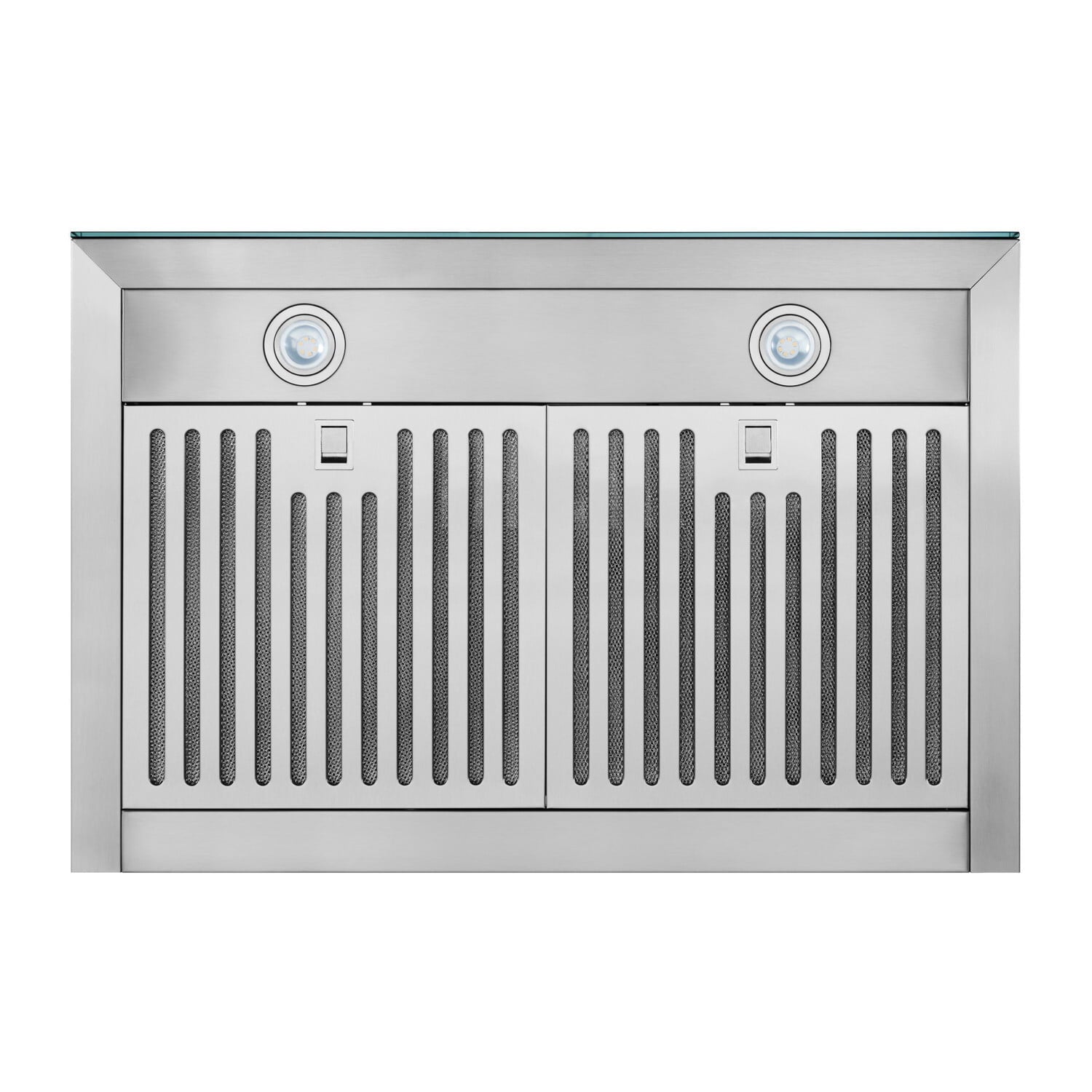 Broan BWT2304SSB Broan® 30-Inch Convertible Wall-Mount T-Style Chimney Range Hood, 450 Max Cfm, Stainless Steel With Black Glass