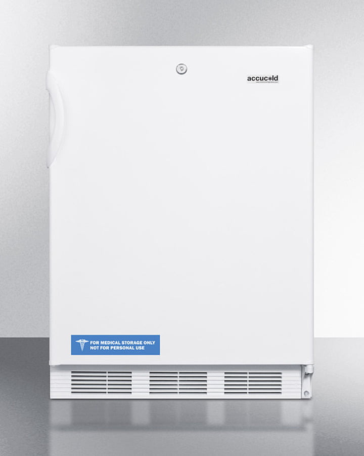 Summit AL650LW Freestanding Ada Compliant Refrigerator-Freezer For General Purpose Use, With Dual Evaporator Cooling, Cycle Defrost, Lock, And White Exterior