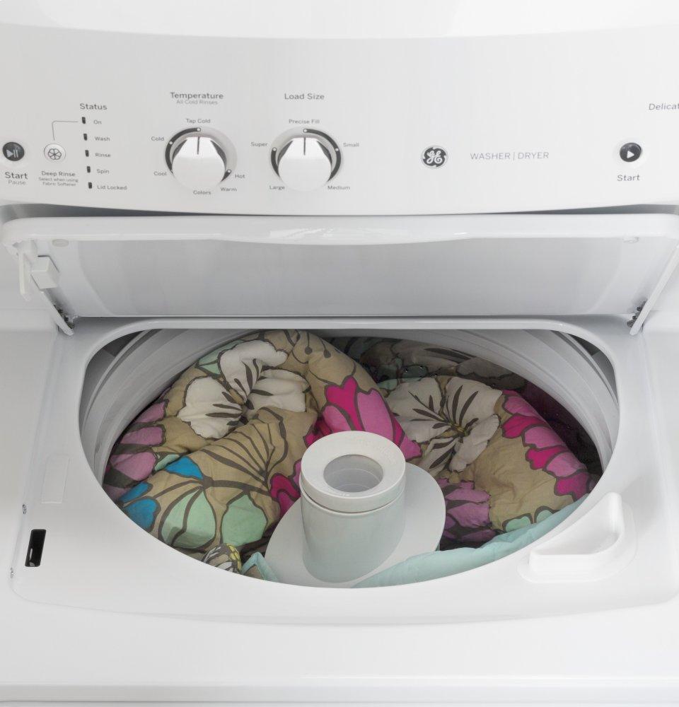 Ge Appliances GUV27ESSMWW Ge Unitized Spacemaker® 3.8 Cu. Ft. Capacity Washer With Stainless Steel Basket And 5.9 Cu. Ft. Capacity Long Vent Electric Dryer
