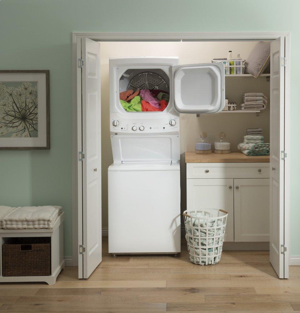 Ge Appliances GUD27ESSMWW Ge Unitized Spacemaker® 3.8 Cu. Ft. Capacity Washer With Stainless Steel Basket And 5.9 Cu. Ft. Capacity Electric Dryer