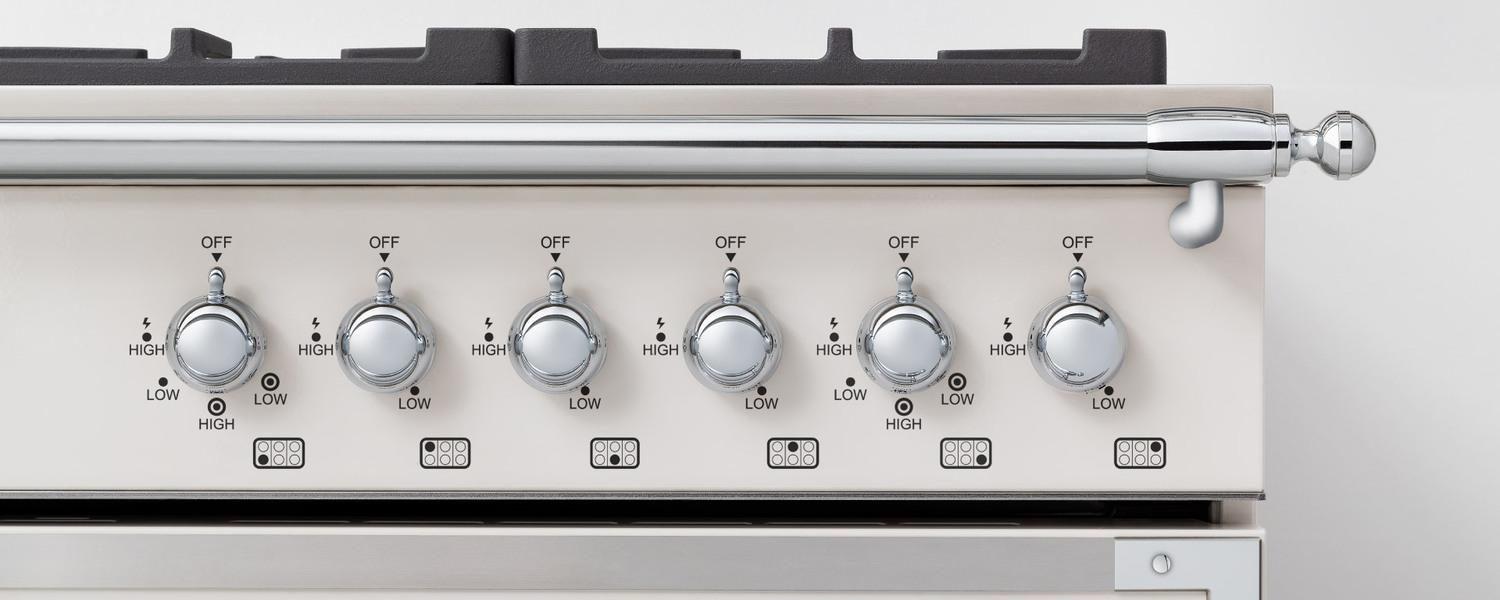 Bertazzoni HER366BCFEPNET 36 Inch Dual Fuel Range, 6 Brass Burner And Cast Iron Griddle, Electric Self-Clean Oven Nero Matt