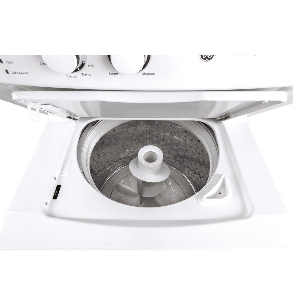 Ge Appliances GUV27ESSMWW Ge Unitized Spacemaker® 3.8 Cu. Ft. Capacity Washer With Stainless Steel Basket And 5.9 Cu. Ft. Capacity Long Vent Electric Dryer