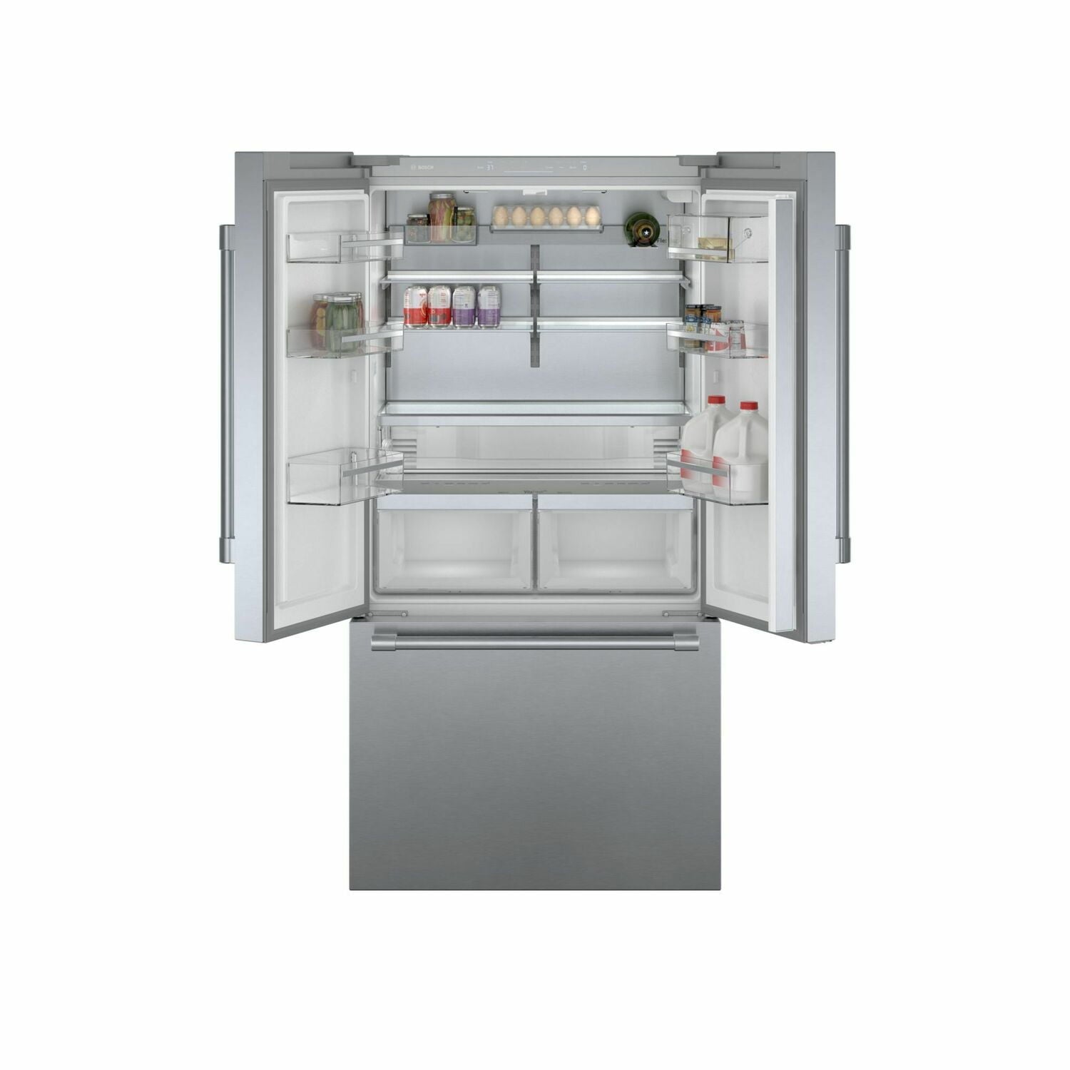 Bosch B36CT81SNS 800 Series French Door Bottom Mount Refrigerator 36'' Easy Clean Stainless Steel B36Ct81Sns