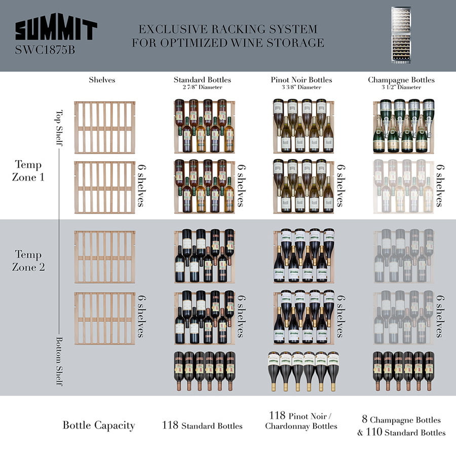Summit SWC1875BCSS 24" Wide Wine Cellar