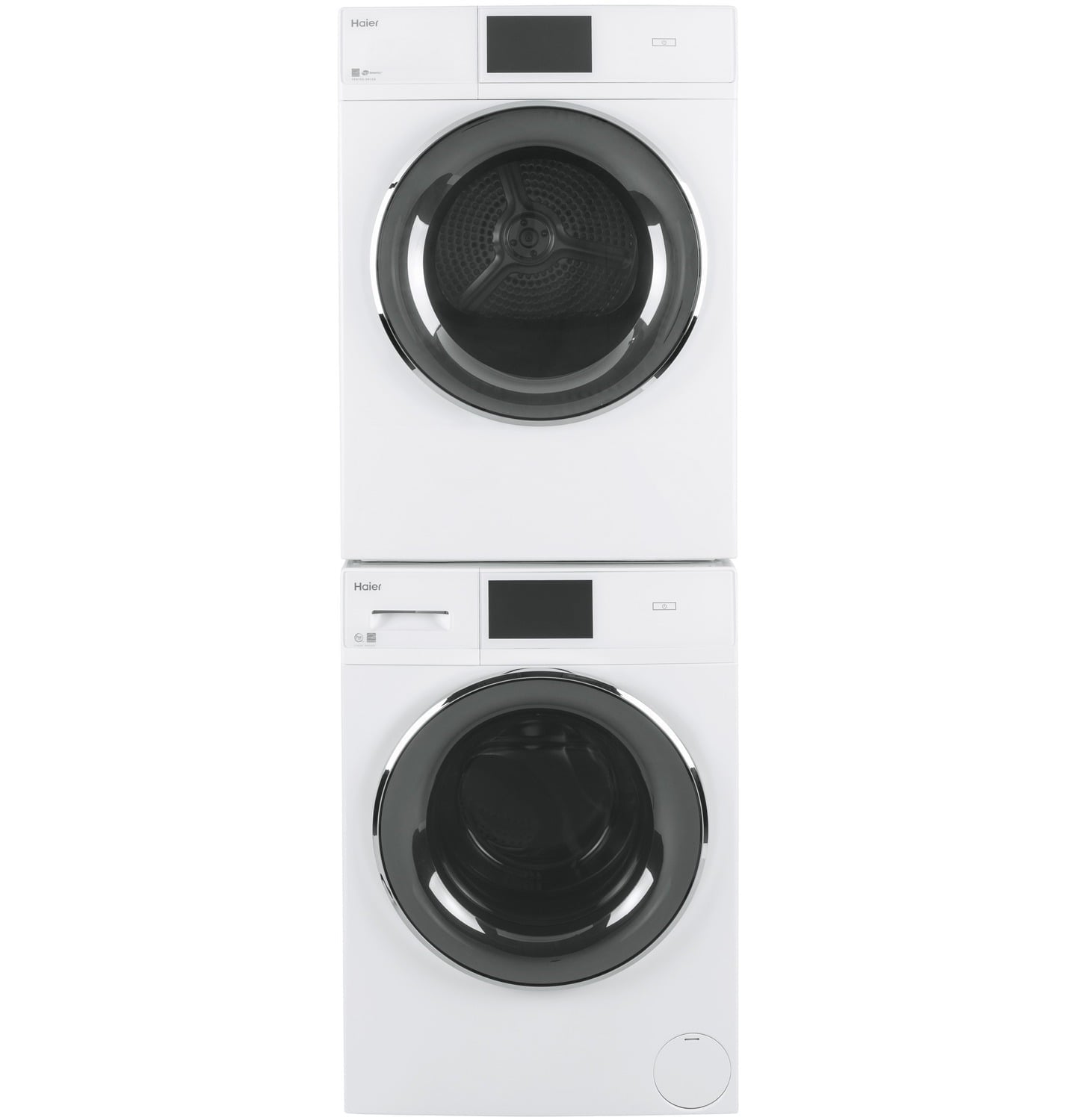 Haier QFD15ESSNWW 4.3 Cu.Ft. Capacity Smart 24" Frontload Electric Dryer With Stainless Steel Basket
