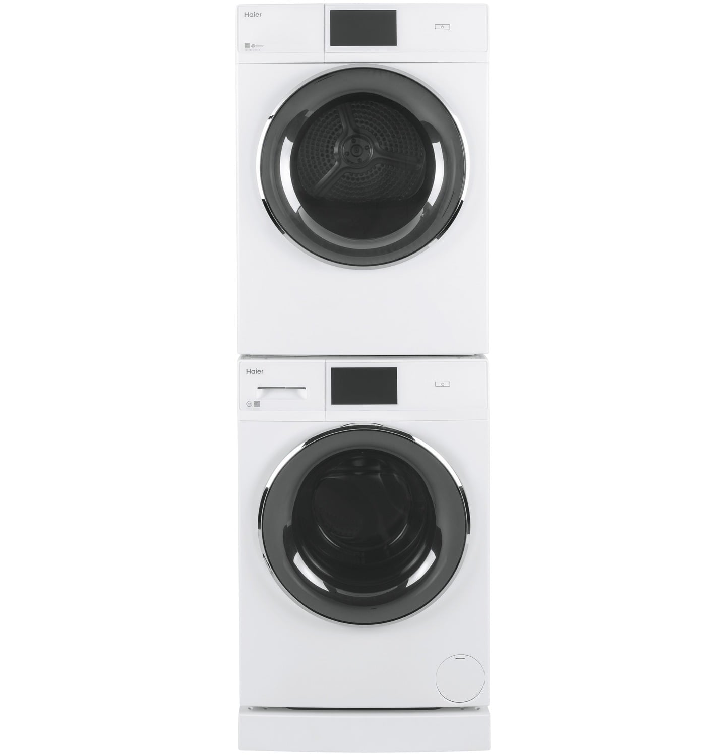 Haier QFD15ESSNWW 4.3 Cu.Ft. Capacity Smart 24" Frontload Electric Dryer With Stainless Steel Basket