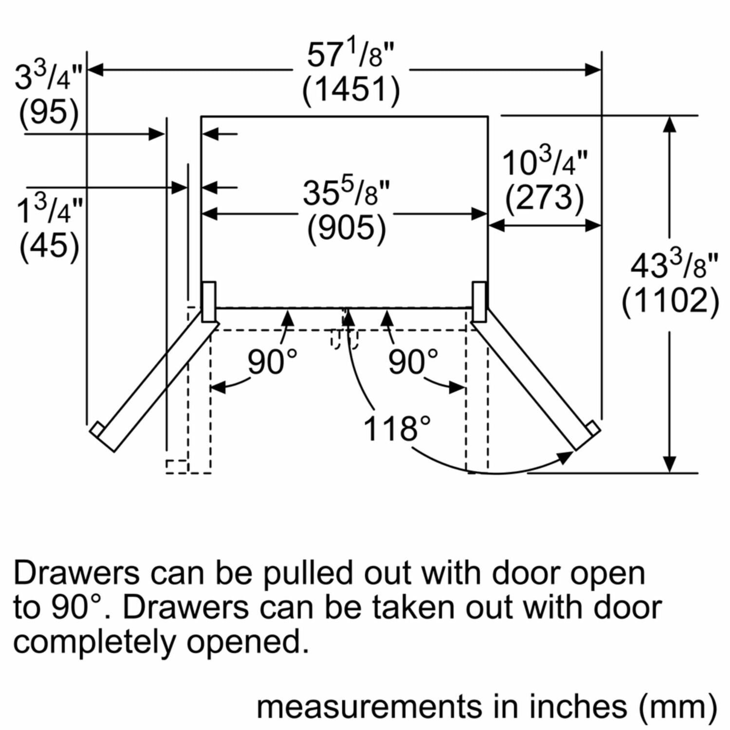 Bosch B36CT80SNB 800 Series French Door Bottom Mount Refrigerator 36'' Black Stainless Steel B36Ct80Snb