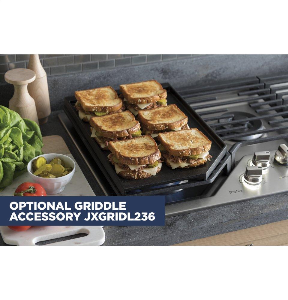 Ge Appliances PGP7036SLSS Ge Profile™ 36" Built-In Gas Cooktop With Optional Extra-Large Cast Iron Griddle