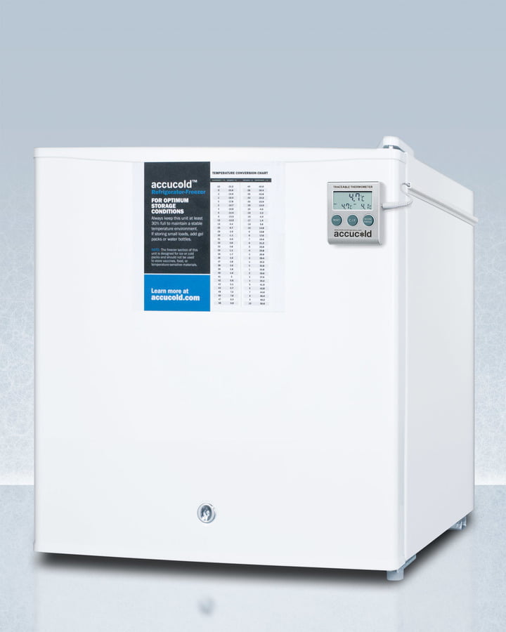 Summit S19LWHPLUS2 Compact Refrigerator-Freezer With Nist Calibrated Thermometer, Hospital Grade Cord, And Front-Mounted Lock For General Purpose Use; Replaces S19Lwhplus