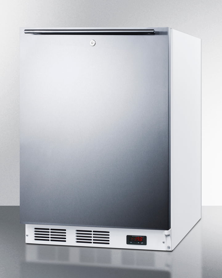 Summit VT65ML7SSHHADA Ada Compliant Commercial All-Freezer Capable Of -25 C Operation, With Wrapped Stainless Steel Door, Horizontal Handle, And Lock