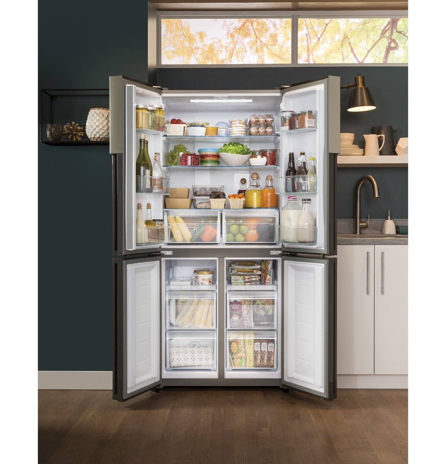 Haier HRQ16N3BGS 16.4 Cu. Ft. Quad Door Refrigerator