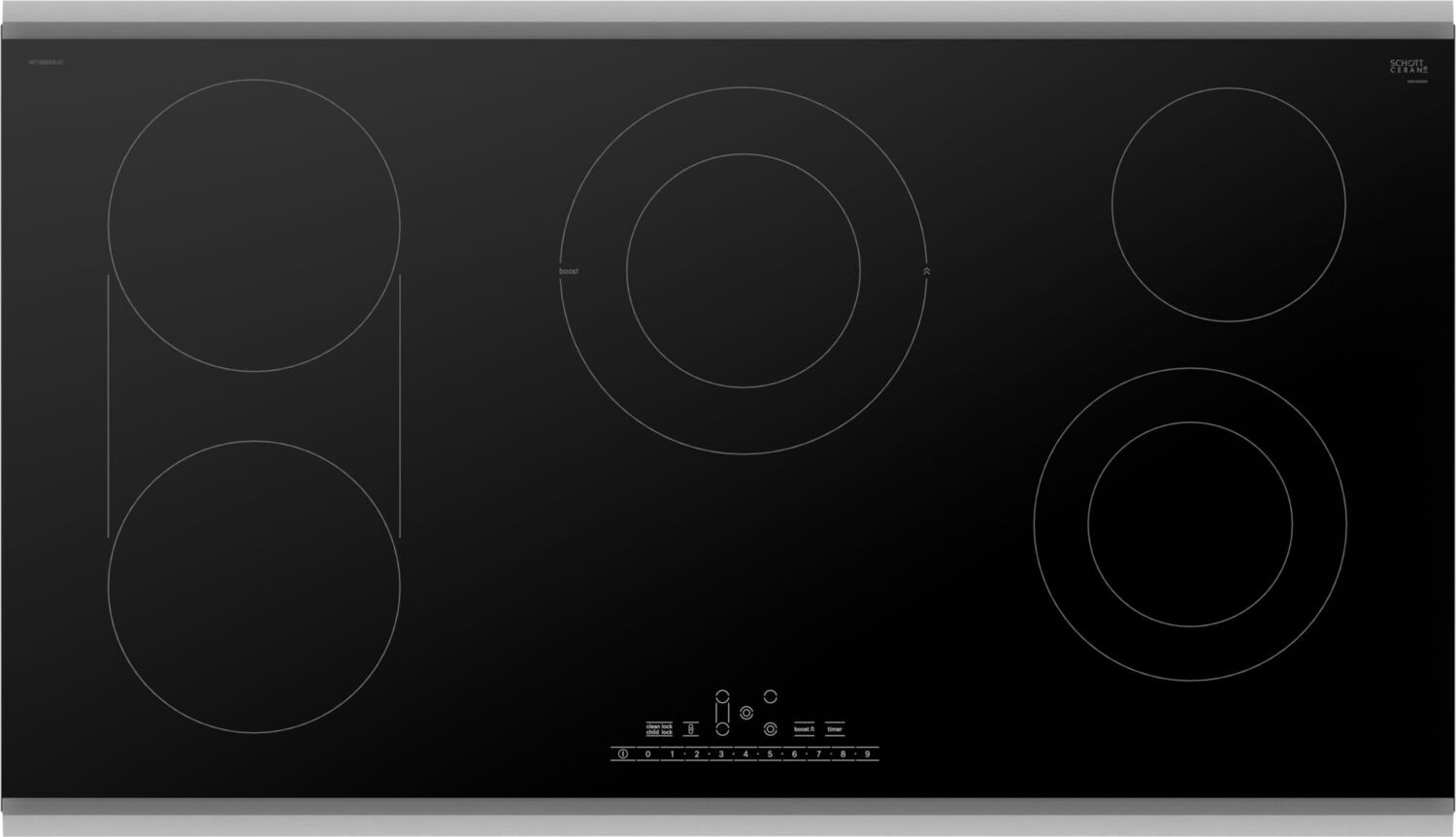 Bosch NET8669SUC 800 Series Electric Cooktop 36'' Black, Surface Mount With Frame Net8669Suc